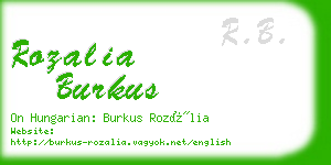 rozalia burkus business card